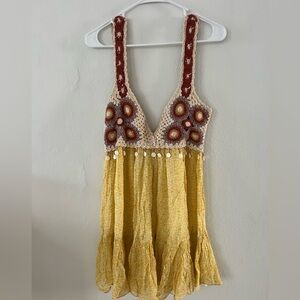 Zara Multicolor Crochet Detail Dress